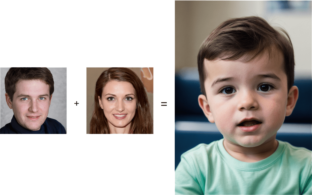 Image of a child generated from the parent's images